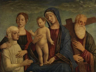 Madonna met kind, twee heiligen en een stichterfiguur